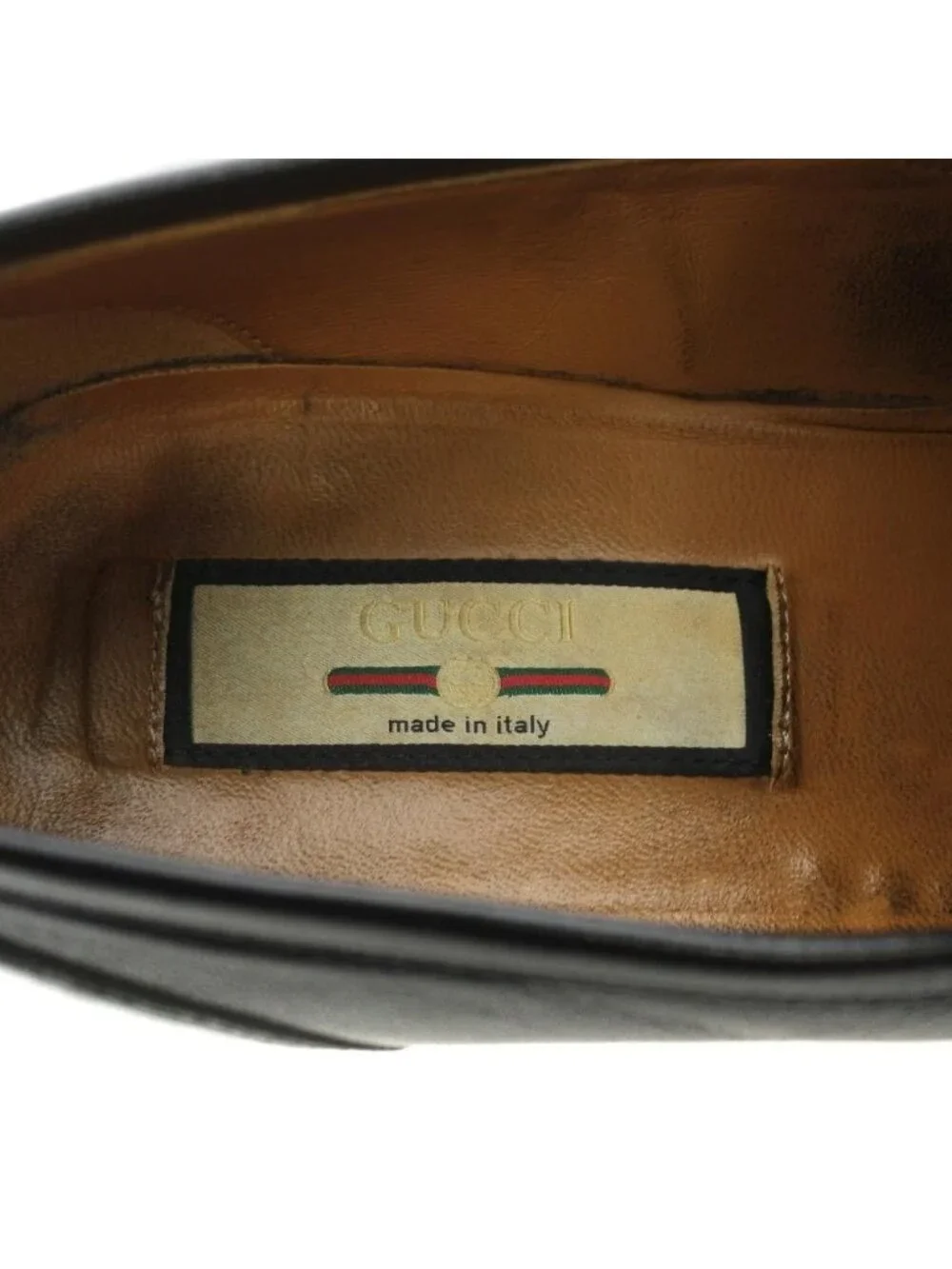 Gucci Horsebit Loafers Fringe Leather Black 8